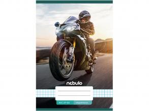 Nebulo: Tűzött versenymotor mintás kockás füzet 27-32 A/5