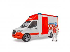 Bruder Mercedes Benz mentőautó + sofőr
