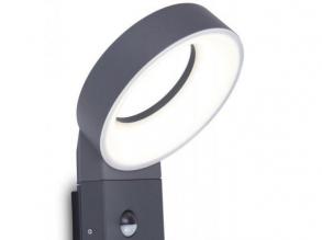 LED lámpatest , oldalfali , 14W , meleg fehér , fekete , kültéri , mozgásérzékelős, IP54 , LUTEC , MERIDIAN