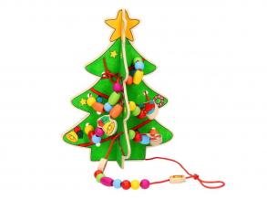 Színezhető fenyőfa gyöngyökkel