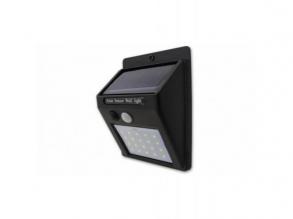 Led lámpatest , napelemes , oldalfali , mozgásérzékelős , 3 Watt , hideg fehér , kültéri , fekete , IP65