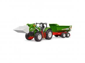 Bruder Roadmax traktor homlokrakodóval és pótkocsival