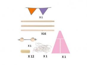 Luxus tipi sátor rózsaszínben, világítással, 128 cm