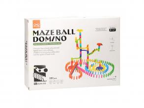 Golyópálya és dominó szett, 191 darabos.