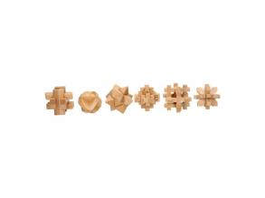 Fa logikai puzzle szett, 6 darabos.