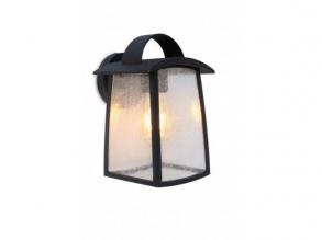 LED lámpatest , oldalfali , 26 cm , E27 foglalat , matt fekete , kültéri , IP44 , LUTEC , KELSEY