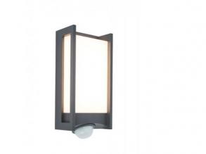 LED lámpatest , oldalfali , 13W , meleg fehér , fekete , kültéri , mozgásérzékelős, IP54 , LUTEC , QUBO