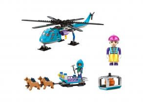 Helikopter és kutyaszán építőkészlet az Északi-sarkvidéki misszióhoz, 248 részes 32 x 21,5 x 5 cm