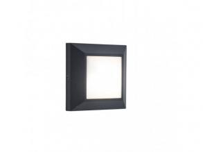 LED lámpatest , oldalfali , 4W , természetes fehér , szürke , kültéri , IP54 , LUTEC , HELENA