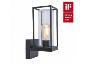 LED lámpatest , oldalfali , E27 foglalat , matt fekete , kültéri , IP44 , LUTEC , FLAIR