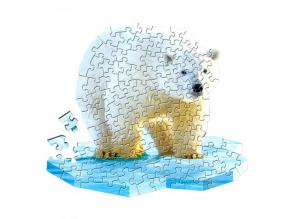 Formapuzzle jegesmedve, 100 darabos.