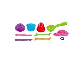 Homokformázó játékszett, cupcake sütik és fagyik, 2x300gr