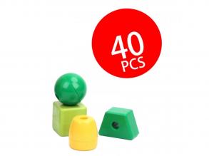 Nagy fűzőgyöngyök dobozban, 40 darabos szett