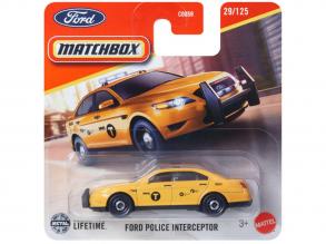 Matchbox: Ford Police Interceptor sárga kisautó 1/64 - Mattel