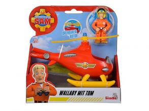 Sam a tűzoltó: Wallaby helikopter Tom figurával - Simba Toys