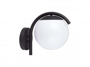 VT-1150 E27 Fali Lámpafoglalat Opál Pc Matt Fekete Testtel