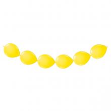 Lufballonos girland, 300 cm - sárga