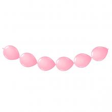 Lufballonos girland, 300 cm - rózsaszín
