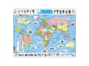 Larsen világtérkép, 107 részes puzzle, holland