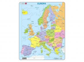 Larsen puzzle Európa térkép, 37 darabos, idegen nyelvű kiadvány