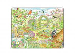 Larsen állatpuzzle  Kerti madarak és virágok, 60 darabos