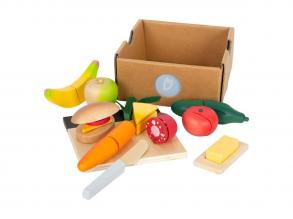 Small Foot - Fa vágható játék étel, Ebédkészlet, 24 részes