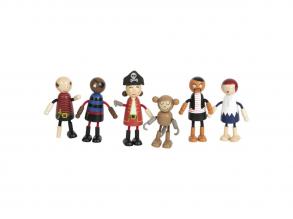 Small Foot-Hajlítható fa kalóz figurák 6 db-os