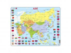 Larsen puzzle kártya Ázsia zászlókkal, 70 darabos, holland