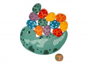 Small Foot - Fából készült egyensúlyozó játék, Dino, 14 db