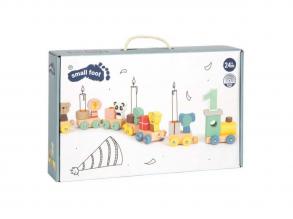 Small Foot  fa születésnapi vonat állatokkal