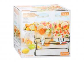 Dupla italadagoló, tartállyal és állvánnyal, 2 x 4 liter