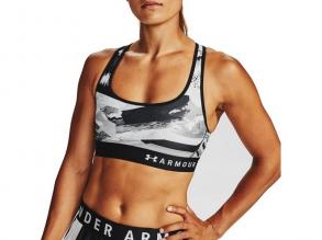 Armour Mid Crossback Printed Under Armour női fekete színű training sportmelltartó
