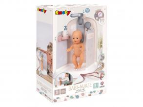 Smoby Baby Nurse zuhanykabin játékbabáknak, 3 kiegészítővel