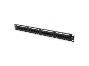 DIGITUS CAT6 24port 19" 1U kompakt fekete árnyékolatlan Patch Panel