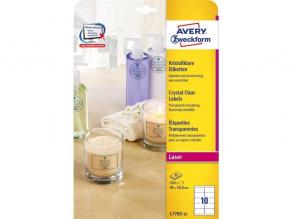 Avery L7783-25 96x50,8mm 250db-os poliészter víztiszta etikett