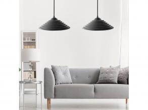 Opviq, 390FLH1580, Stílusos UFO csillár (2 db), Fekete, 50 cm Magasság | Állítható kábel, E27 aljzat, modern ipari és skandináv