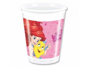 Disney Hercegnők Aranyhaj, Belle és Ariel party műanyag pohár 200ml 8db-os szett