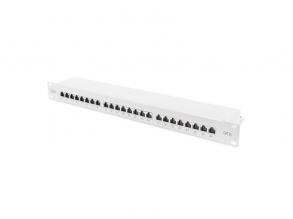 DIGITUS CAT6A 24port 19" 1U kompakt szürke árnyékolt Patch Panel
