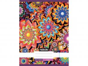 Nebulo: Tűzött vonalas fraktális virágos mintás füzet 81-32 A/4