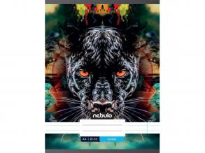 Nebulo: Tűzött vonalas fekete párduc mintás füzet 81-32 A/4