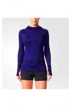 Pknit Ls Ef W Adidas női kék mintás színű futó hosszú ujjú póló