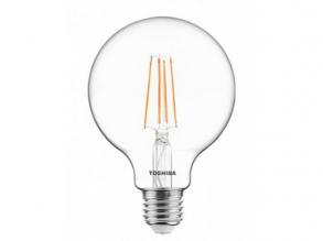 LED lámpa , égő , izzószálás hatás , filament , E27 foglalat , 8.5 Watt , meleg fehér , TOSHIBA , 5 év garancia