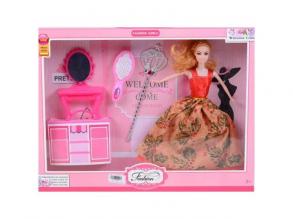 Fashion Girl: Divat baba készlet sminkasztallal és fésűvel 30cm-es