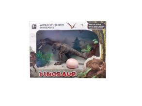T-Rex dinoszaurusz figura tojással és növényekkel