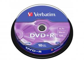 VERBATIM DVDV+16B10 DVD+R cake box DVD lemez 10db/csomag