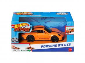 Hot Wheels: Pull-Back Speeders Porsche 911 GT3 hátrahúzható fém kisautó modell 1/43 - Mattel