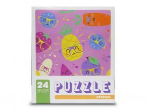 Papír Puzzle 24db-os mosolygós gyümölcsök