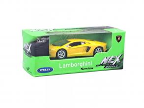 Welly: Lamborghini Aventador sárga fém kisautó modell 1/64