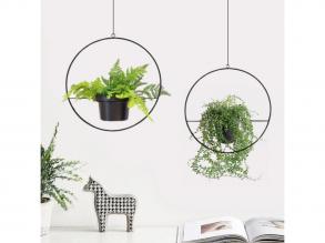 Black Metal Jardiniere készlet (2 db), 25x25 és 30x30 cm