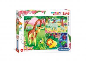 Dzsungel állatok 3x48 db-os puzzle - Clementoni